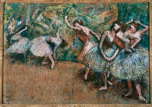 Scene fra en ballet (pastel på karton) af Edgar Degas