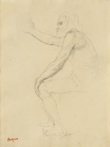 Siddende gammel mand, c.1862 af Edgar Degas