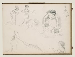 Skitser af cafésangere af Edgar Degas