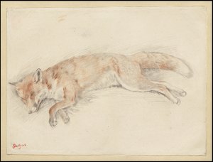 Studie til "Død ræv i skoven", c.1861-64 af Edgar Degas