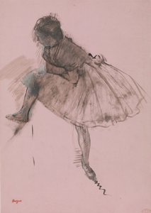 Study of a Ballet Dancer recto, Two Studies of Dancers verso, ca. 1873. af Edgar Degas