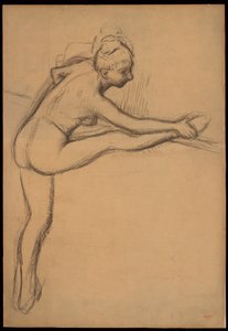 Studie eines Aktes (Tänzerin an der Barre) af Edgar Degas