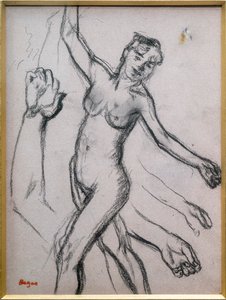 Studie af en kvinde. 1878, trækul på papir. af Edgar Degas