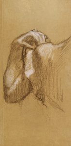 Study of an Arm, ca. 1895-90 (brun og hvid pastel på brunligt kalkerpapir) af Edgar Degas