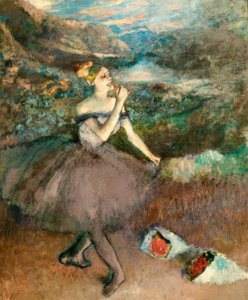 Danser med blomsterbuketter af Edgar Degas