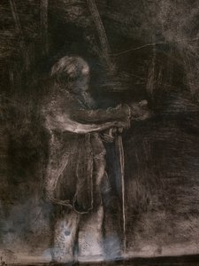The Master of Ballet (detalje) (udført i samarbejde med Ludovic Lepic). 1876. Monotypi i sort blæk med hvide kridtfremhævninger af Edgar Degas