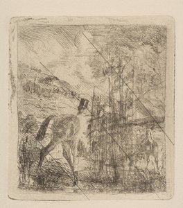 Sportsmanden sætter op på sin hest, 1856. af Edgar Degas