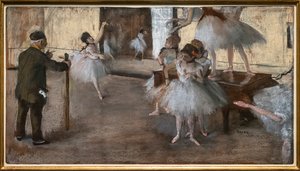 Danse lecon. Omkring 1876. Pastel på papir limer på pap. af Edgar Degas