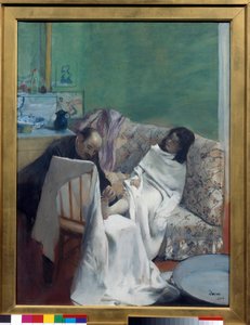 Pedikyren En læge undersøger en ung kvindes fødder. Maleri af Edgar Degas (1834-1917). 1873. Dim 0,61 x 0,46 m. Paris, Musee d