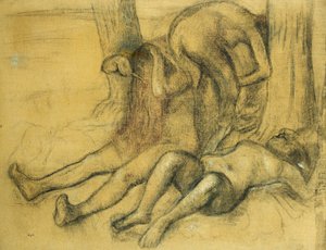 Tre Badende under et Træ; Tre badende under et træ, ca. 1894 af Edgar Degas