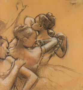 Three Dancers, ca. 1895-99 (pastel og kul på papir) af Edgar Degas