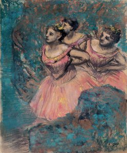 Three Dancers in Red af Degas, Edgar (1834-1917) af Edgar Degas
