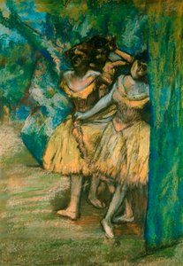 Tre dansere med en baggrund af træer og klipper, 1904-06 af Edgar Degas