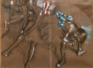 Tre dansere. Omkring 1880. Kul og pastel på papir af Edgar Degas