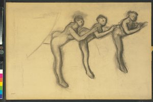 Tre dansere i strømpebukser, ca. 1895-1900 af Edgar Degas