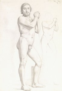 To akademiske studier af en mand, c.1856 af Edgar Degas