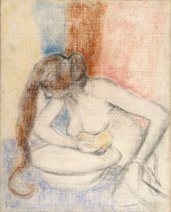 Kvinde bader, ca. 1897 (pastel på grundet lærred) af Edgar Degas