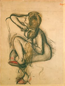 Kvinde kæmmer sit hår af Edgar Degas