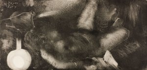Kvinde ligger på sin seng af Edgar Degas