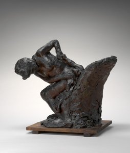 Siddende kvinde, tørrer sin venstre hofte, 1890