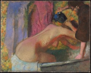 Kvinde ved hendes bad, ca. 1895