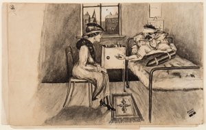 Some Shell!, 13. oktober 1917 (pen, pensel og blæk på papir) af Edgar Fryer