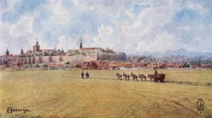 Nordspanien: Astorga, fra sydøst (farve litho) af Edgar T. A. Wigram