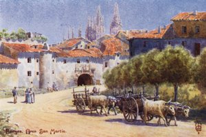 Nordspanien: Burgos, Arco San Martin (farve litho) af Edgar T. A. Wigram