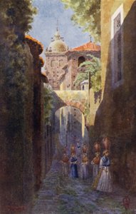 Nordspanien: Caceres, inden for de gamle bymure (farve litho) af Edgar T. A. Wigram