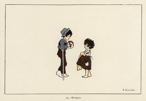 Strangers (farve litho) af Edith Farmiloe