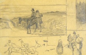 En irsk vogn (blyant på papir) af Edith Oenone Anna Somerville