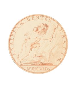 Hercules bevæbnet med en kølle ved at krydse Alperne, 1744