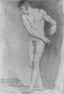 Nøgen ser ned til venstre, 1755