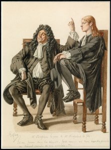 Portræt af Monsieur Diafoirus pere et fils, ca. 1870 (akvarel) af Edmond Aime Florentin Geffroy