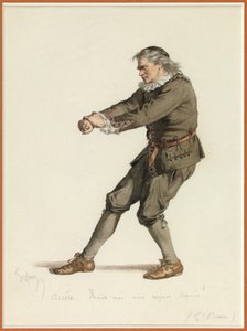 Portræt af Harpagon, ca. 1870 (akvarel) af Edmond Aime Florentin Geffroy