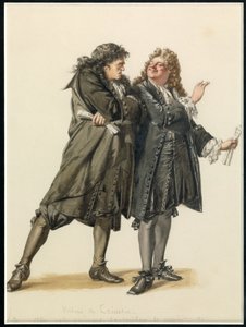 Portræt af Vadius og Trissotin, ca. 1870 (akvarel) af Edmond Aime Florentin Geffroy