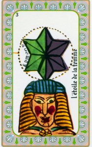 Magus tarot Belline piirtänyt Edmond Billaudot c. 1845 ja annettu selvänäkijä Bellinelle uudelleen julkaistavaksi: naisen tähden kortti af Edmond Billaudot