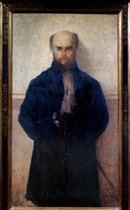Portræt af Paul Verlaine (1844 - 1896) fransk digter og forfatter. Maleri af Edmond Francois Aman Jean (Aman-Jean, Amand Jean, Aman-Jean