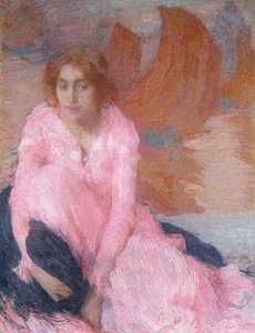 Den lyserøde kjole; La Robe Rose, ca. 1898 (pastel)