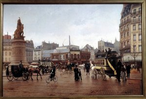 Udsigt over Place Clichy i 1896 Maleri af Edmond Grandjean (1844-1908) 1896 Søn. 0,85x1,3 m Paris, Musee Carnavalet