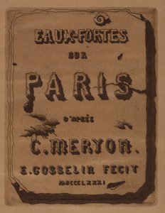 Titlen på raderingerne om Paris: Omslag, 1871.
