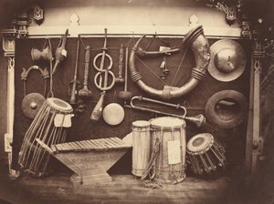 Stilleben med musikinstrumenter,ca. 1863 (foto) af Edmond Lebel