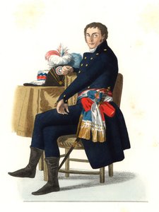 Ferdinand Guillemardet (1765-1809), den franske republiks ambassadør i Spanien 1700-tallet, baseret på et maleri fra 1798 af Francisco Goya (1746-1828) - Litografi af en illustration af Edmond Lechevallier-Chevignard (1825-1902), fra Georges Duorges Ples