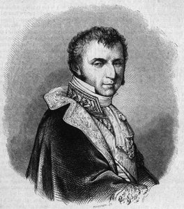 Portræt af Nicolas Francois Mollien (1758-1850), fransk politiker. Gravering af Chevignard I "" The Picturesque Store"" af Edmond Lechevallier Chevignard