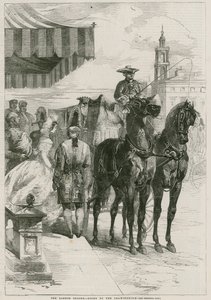 The London Season - gå til tegnestuen (gravering) af Edmond Morin