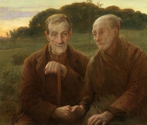 Livets solnedgang (olie på lærred) af Edmond Theodor van Hove