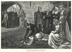 The Bridal of Malahide (gravering) af Edmund Blair (after) Leighton
