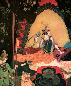 Layla holder en fugl af Edmund Dulac af Edmund Dulac