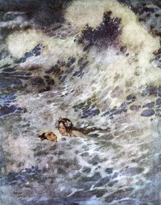 Den lille havfrue (litografi) af Edmund Dulac