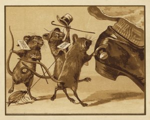 Illustration til tre blinde mus (farve litho) af Edmund G. Caldwell
